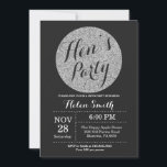 Convite para Brilhante Preto e Prateado do Partido<br><div class="desc">Cartão de Convite para Brilhante Preto e Silver do Partido Hens.
Para mais personalização, clique no botão "Personalizar" e use a ferramenta design para modificar este modelo.</div>