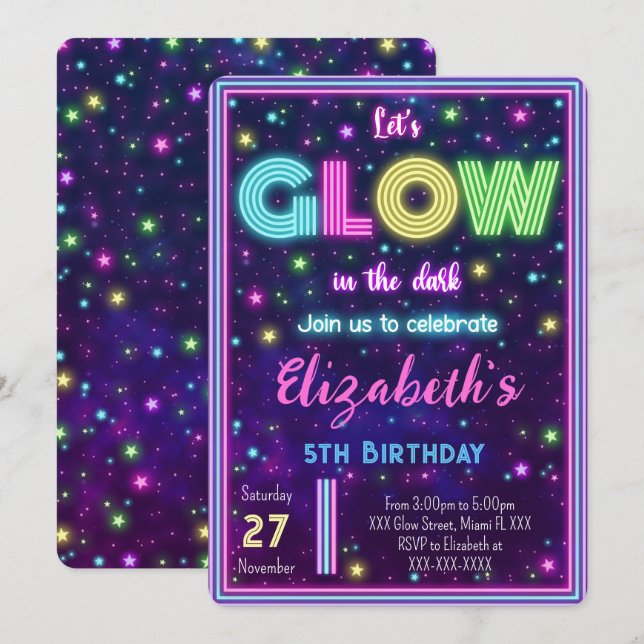 Convite para Brilho Editável (Frente/Verso)