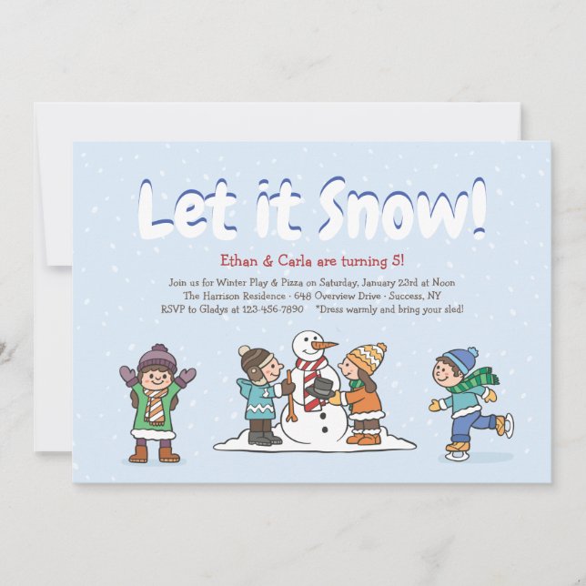 Convite para Brincadeiras de Inverno (Frente)