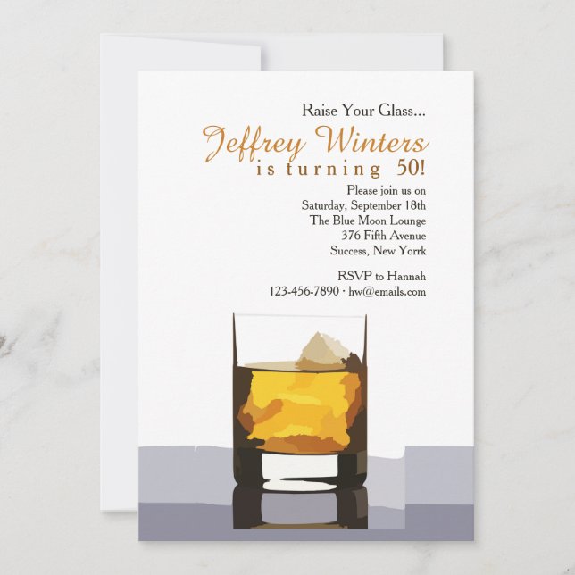 Convite para Brindar Levando o Copo aos Lábios (Frente)