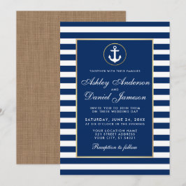 Convite para Brisas Azuis de Casamento Náutico