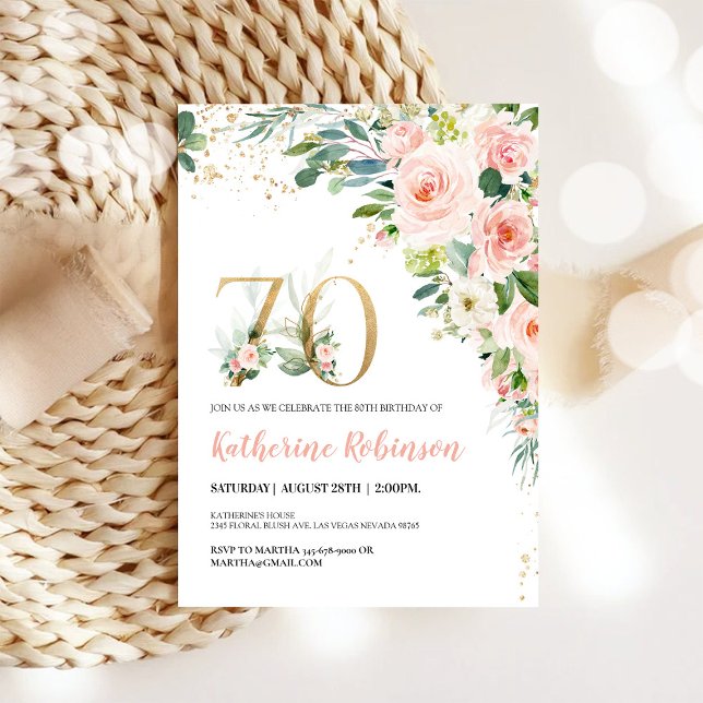 Convite para Brunch de Aniversário de 70 Anos | Fl (Criador carregado)