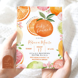 Convite para Brunch de Bebê de Frutas Cítricas de