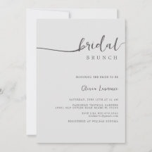 Convite para Brunch de Bridal de Script Simples