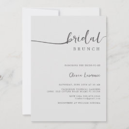 Convite para Brunch de Bridal de Script Simples