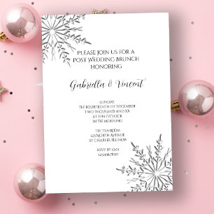 Convite para Brunch de Casamento Pós-Inverno Snowf