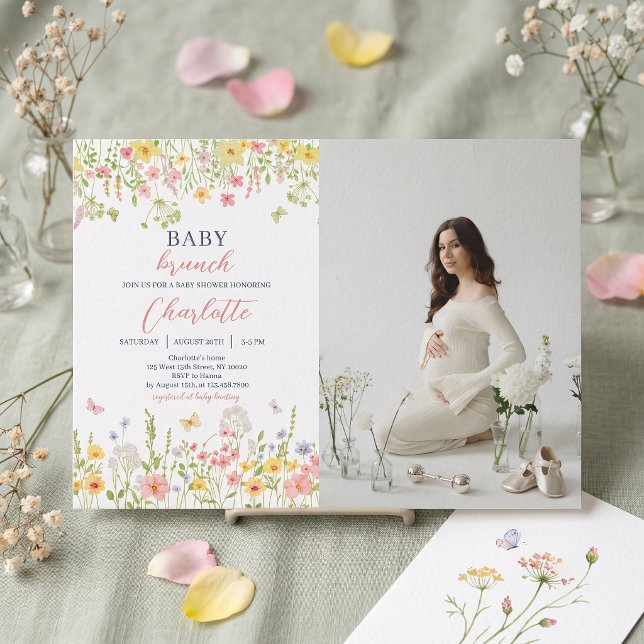 Convite para Brunch de Chá de Bebê no Jardim de Fl (Criador carregado)