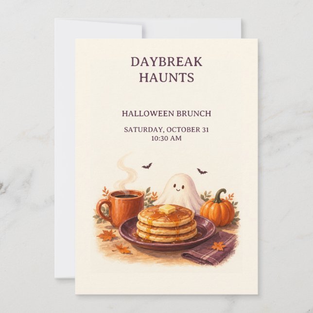 Convite para Brunch de Halloween da Daybreak Haunt (Frente)