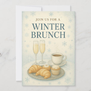 Convite para Brunch de Inverno Elegante Congelad
