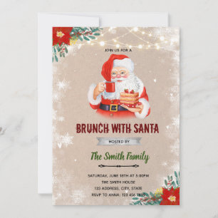 Convite para brunch de Natal com Papai Noel