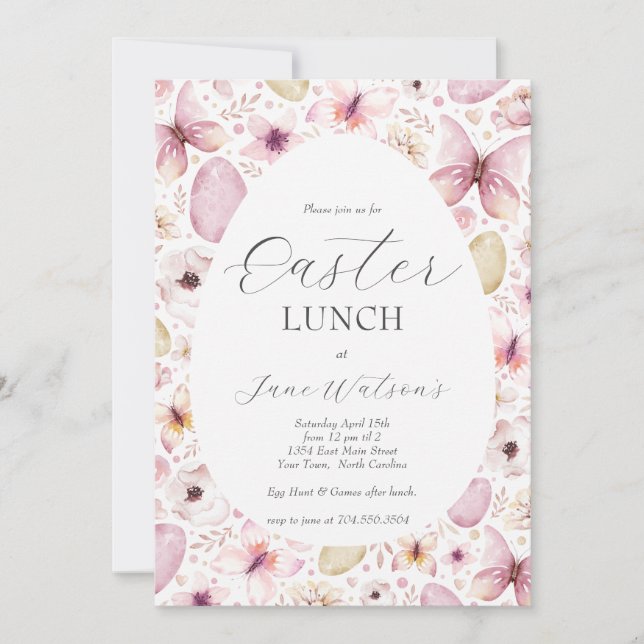 Convite para Brunch de Páscoa, Convite para Almoço (Frente)