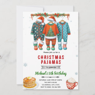 convite para brunch de pijama de Natal