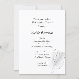 Convite para Brunch de Tulipa Desenhada Pós-Casame