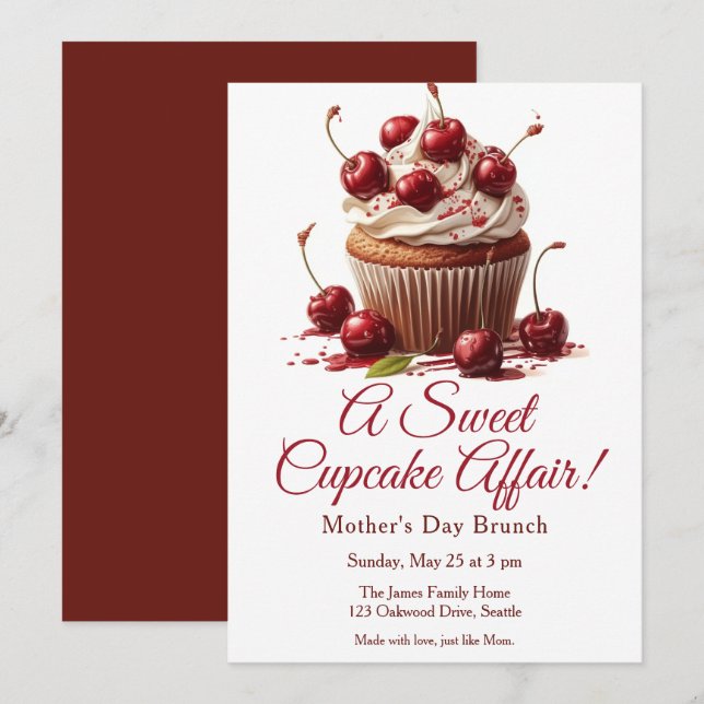 Convite para Brunch do Dia das Mães – Festa de Cup (Frente/Verso)