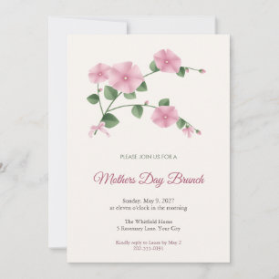 Convite para Brunch do Dia das Mães Lavatera Blush