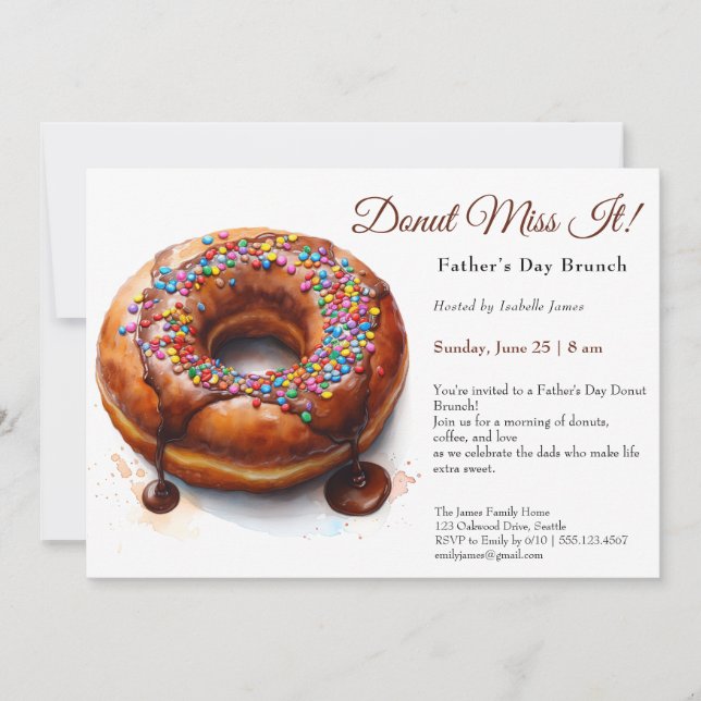Convite para Brunch do Dia dos Pais – Donuts & Caf (Frente)