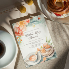 Convite para Brunch Floral e Dia de as mães