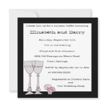 Convite para Buffet de Coquetéis em Preto e Branco