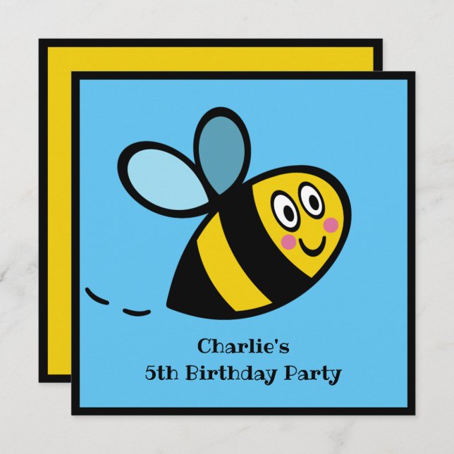 Convite para Bumblebee ocupado personalizado (Frente/Verso)