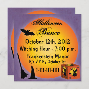 Convite para Bunco Feliz Halloween