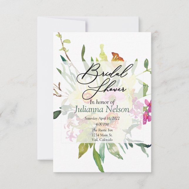 Convite para buquê de narcisos da primavera (Frente)