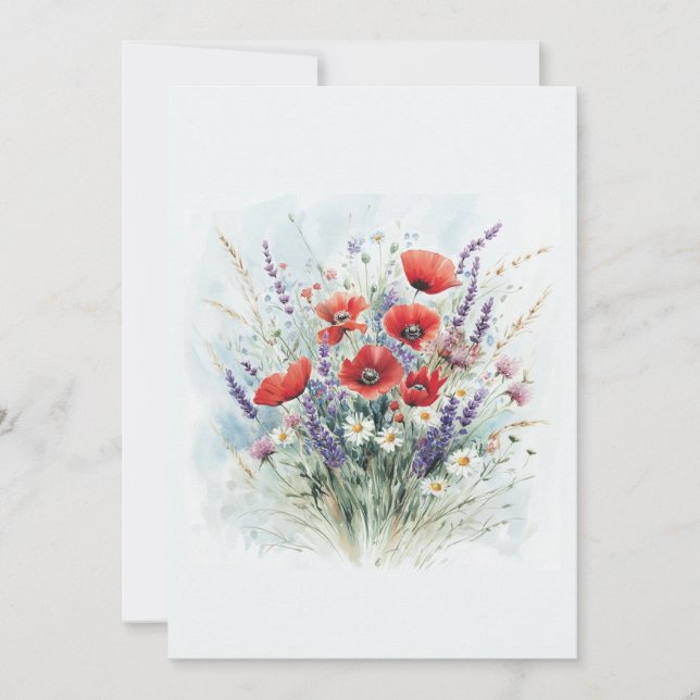 Convite para buquês de flores selvagens (Frente)