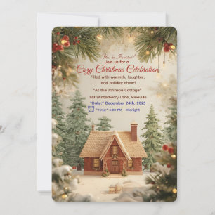 Convite para Cabana de Natal Aconchegante – Aquare