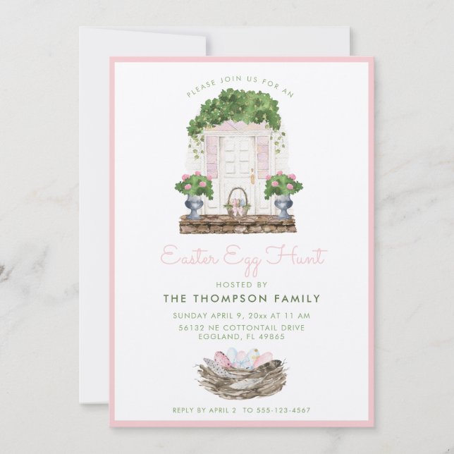 Convite Para Caça De Ovos De Páscoa (Frente)