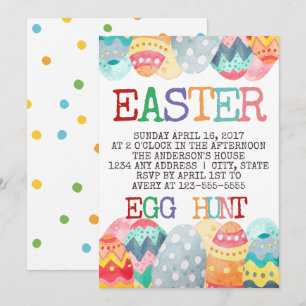 Convite Para Caça De Ovos De Páscoa Por Aquarela