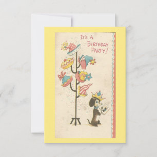 Convite para Cães de Aniversário Vintage