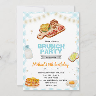 Convite para café da manhã, brunch e festa de aniv