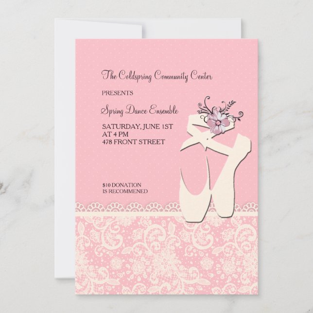 Convite para Calçados de Balé Branco (Frente)