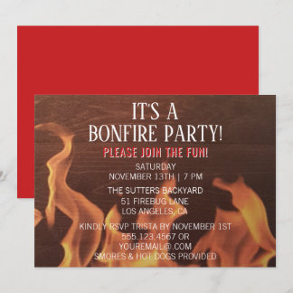 Convite para Camp Vermelho do Partido Bonfire Camp