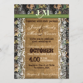 Convite para Camuflagem com Burlap & Lace