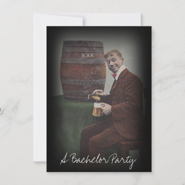 Convite para Cara do Keg Tap do Bachelor Party Vin (Frente)