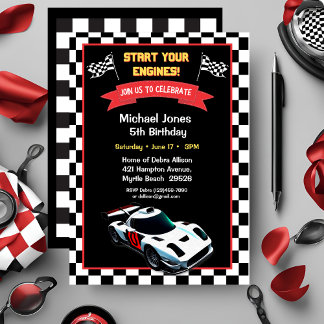 Convite para Carro Race de Aniversário de 5