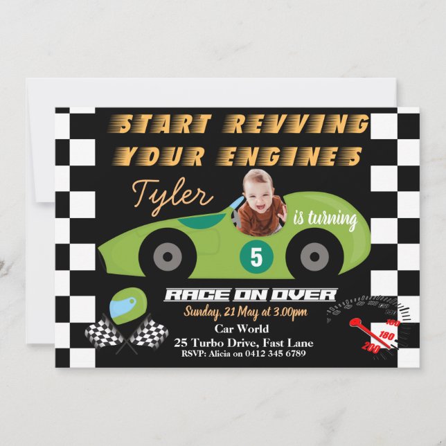 Convite para Carros 5 Birthday Boys (Frente)