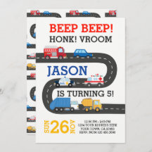 Convite para Carros de Cidade, 100% personalizável