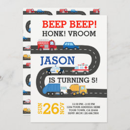 Convite para Carros de Cidade, 100% personalizável