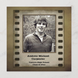 Convite para Cartão com fotos Grunge da Faixa de 