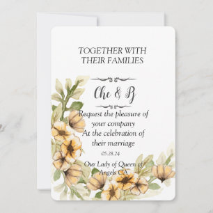 Convite para Cartão Floral de Casamento