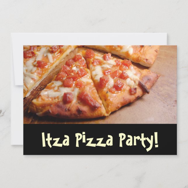 Convite para Cartão Personalizado da Pizza Party (Frente)