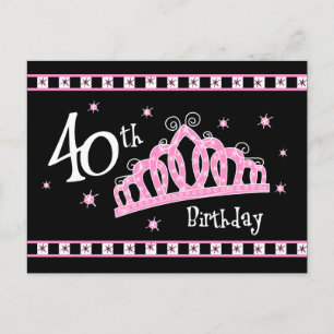 Convite para Cartão-Postal de aniversário de 40 an