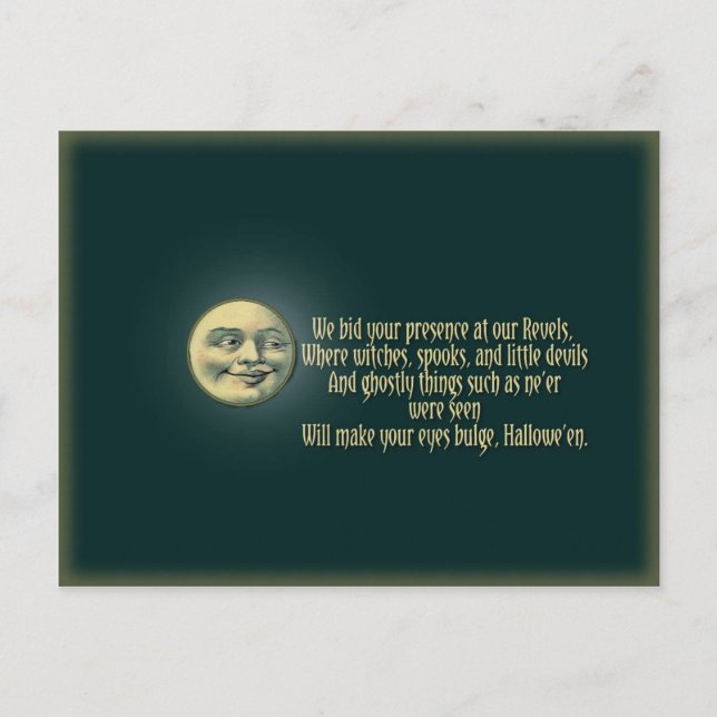 Convite para Cartão-Postal de Halloween (Frente)