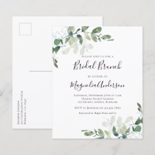 Convite para Cartão-postal de noivado Eucalyptus p