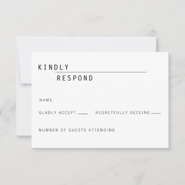 Convite para cartão RSVP Carly Modern (Frente)