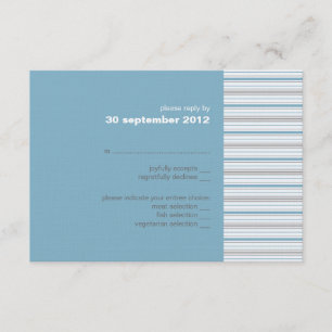 Convite para Cartão RSVP de Stripe Cornflower Amar
