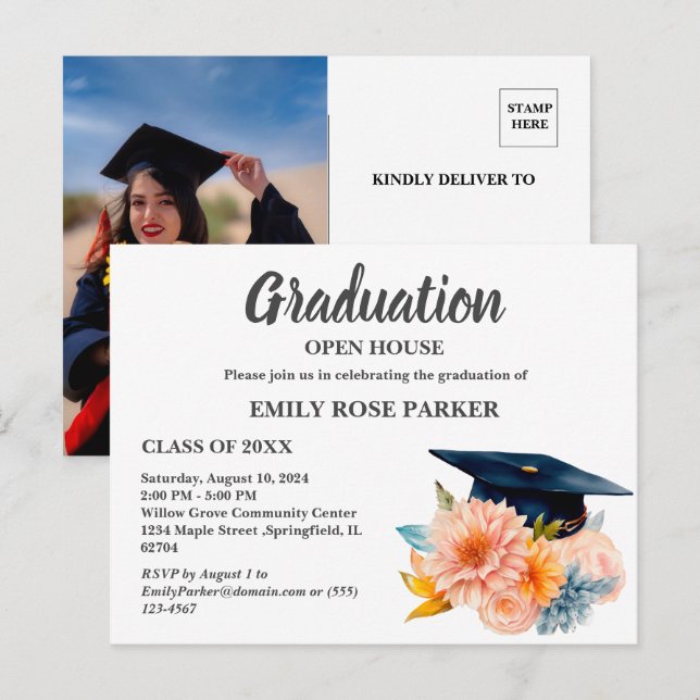 Convite para Casa Aberta de Formatura (Frente/Verso)