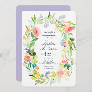 Convite para Casa Aberta para Graduação em Aquarel