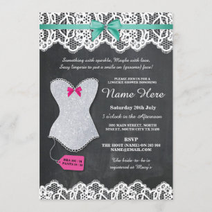 Convite para Casa do Glitter Lingerie Silver Chá